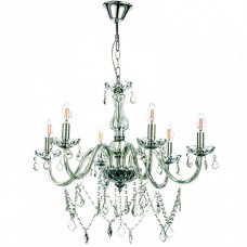 Φωτιστικό Κρεμαστό 6xE14 Γυάλινο Διάφανο με Κρύσταλλα 5314-6-D